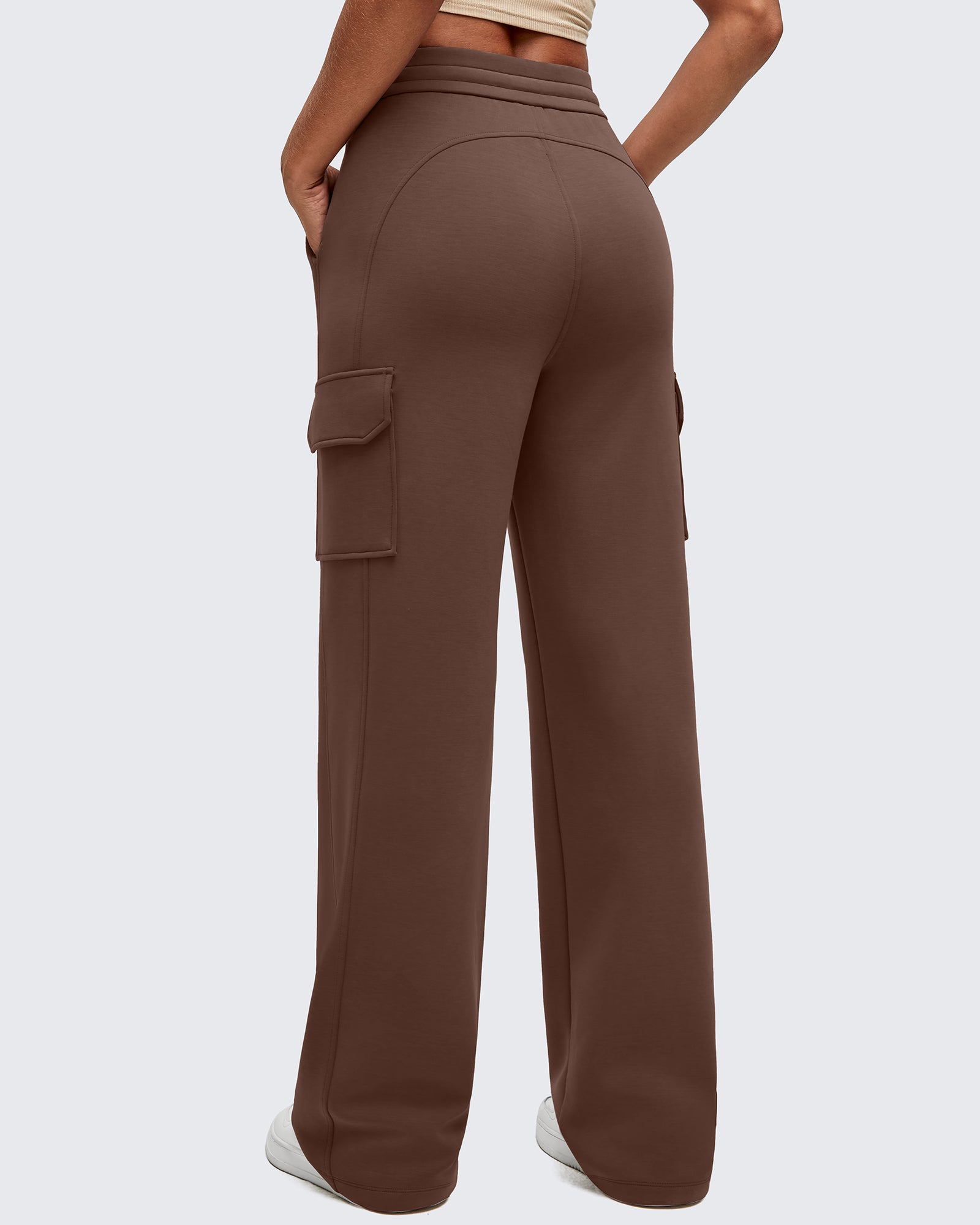 G4Free - Smoofit Drawstring Wide Leg Pockets Cargo Sweatpants -GF25J532AF-XS
