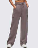 G4Free - Smoofit Drawstring Wide Leg Pockets Cargo Sweatpants -GF25J532BF-XS