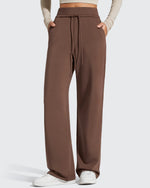 G4Free - Smoofit Elastic Drawstring Fleece Lined Wide Leg Sweatpants -GF25J723AA-S