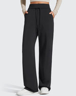 G4Free - Smoofit Elastic Drawstring Fleece Lined Wide Leg Sweatpants -GF25J723AA-S