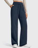 G4Free - Smoofit Elastic Drawstring Fleece Lined Wide Leg Sweatpants -GF25J723AA-S
