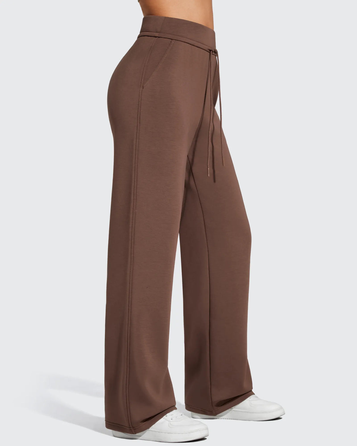 G4Free - Smoofit Elastic Drawstring Fleece Lined Wide Leg Sweatpants -GF25J723AA-S