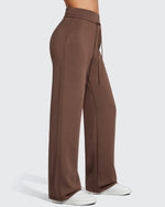 G4Free - Smoofit Elastic Drawstring Fleece Lined Wide Leg Sweatpants -GF25J723AA-S