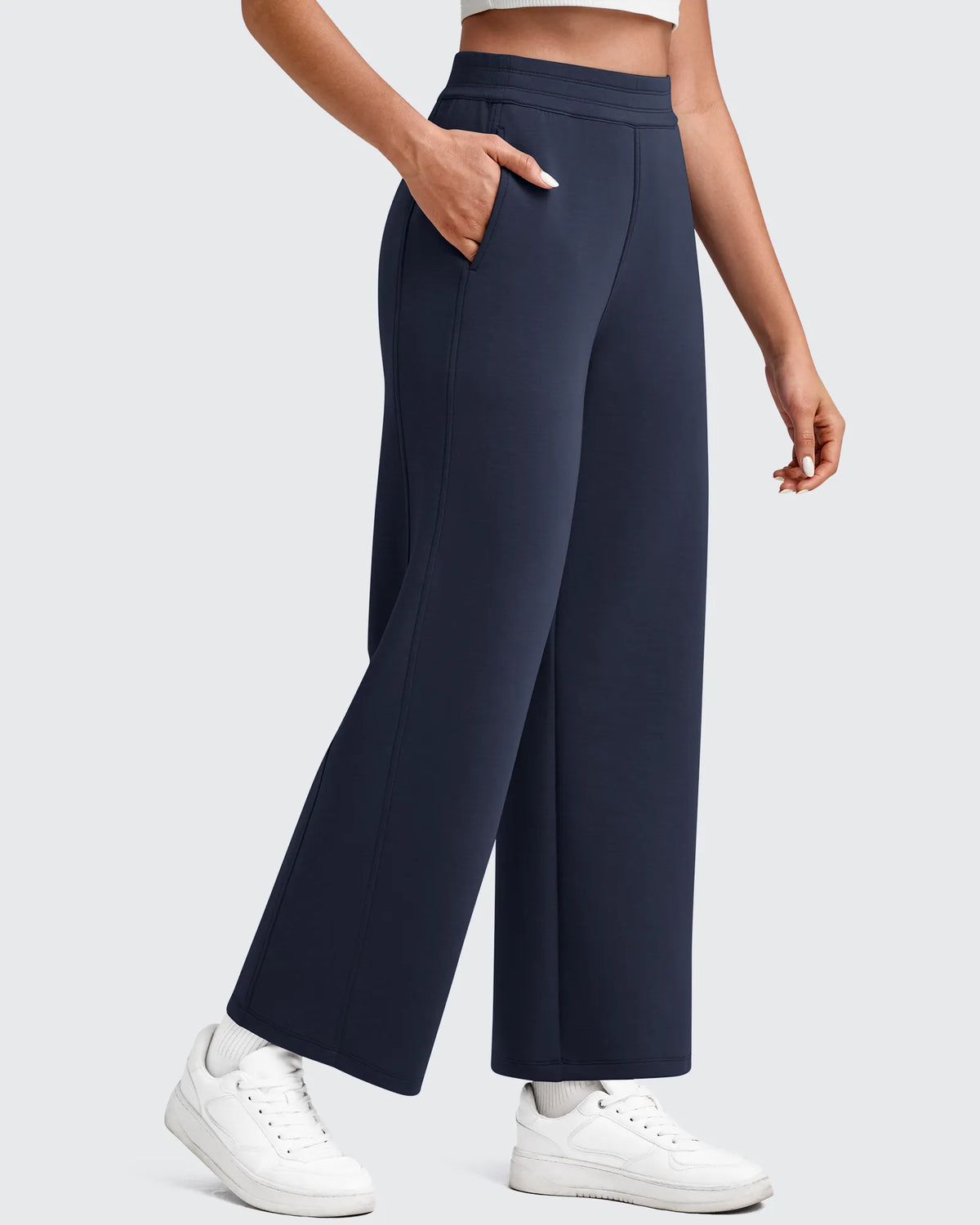 G4Free - Smoofit Elastic Waist Wide Leg Ankle Sweatpants -GF25J524AA-S