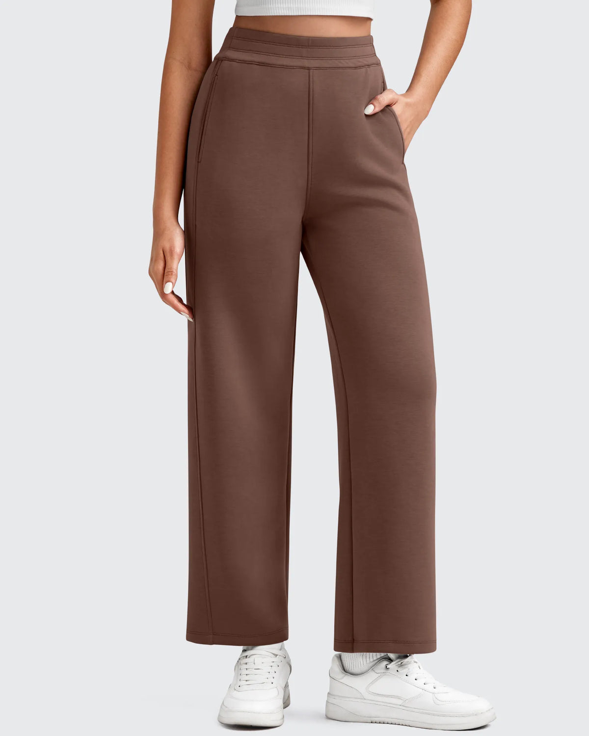 G4Free - Smoofit Elastic Waist Wide Leg Ankle Sweatpants -GF25J524AA-S