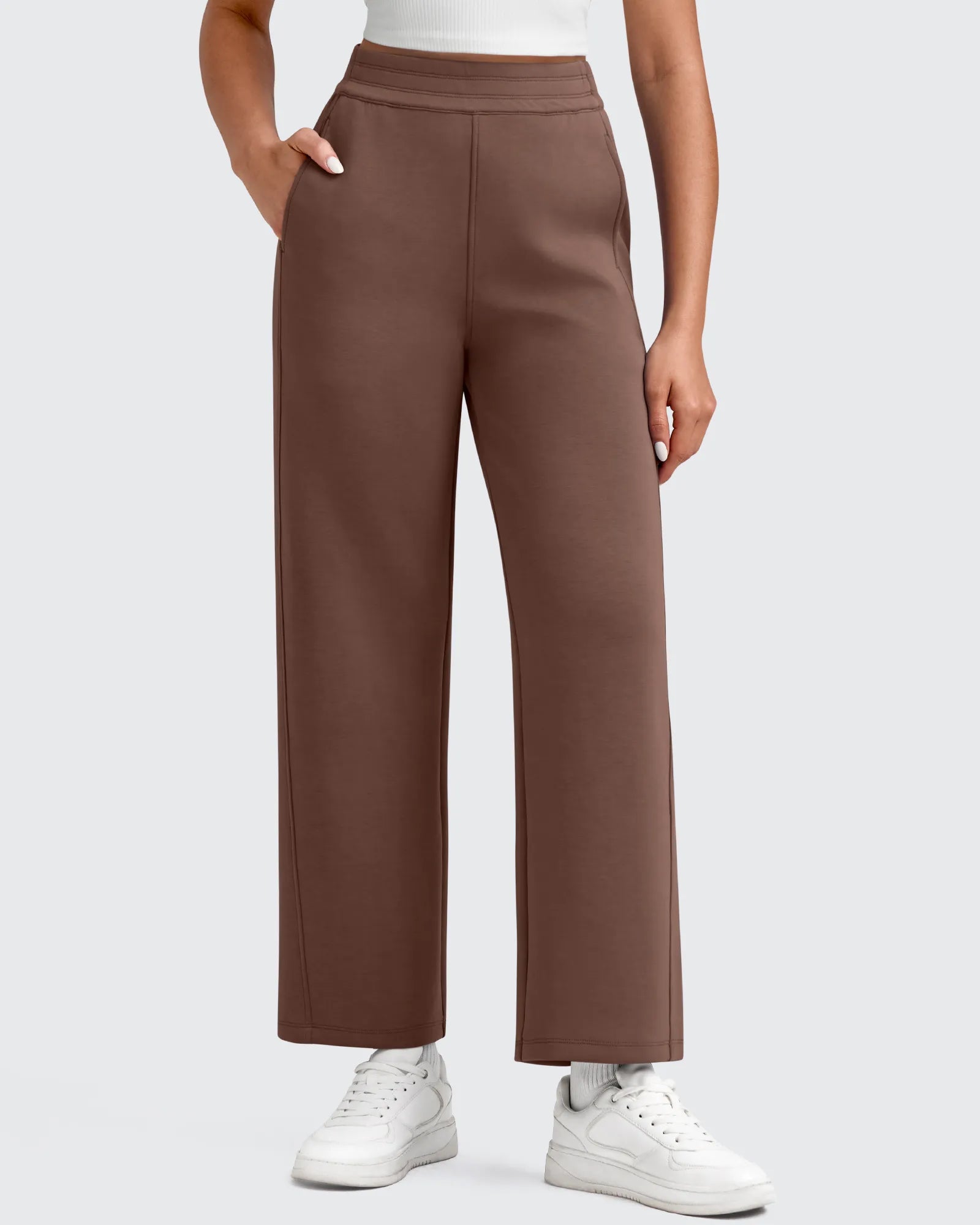 G4Free - Smoofit Elastic Waist Wide Leg Ankle Sweatpants -GF25J524AA-S