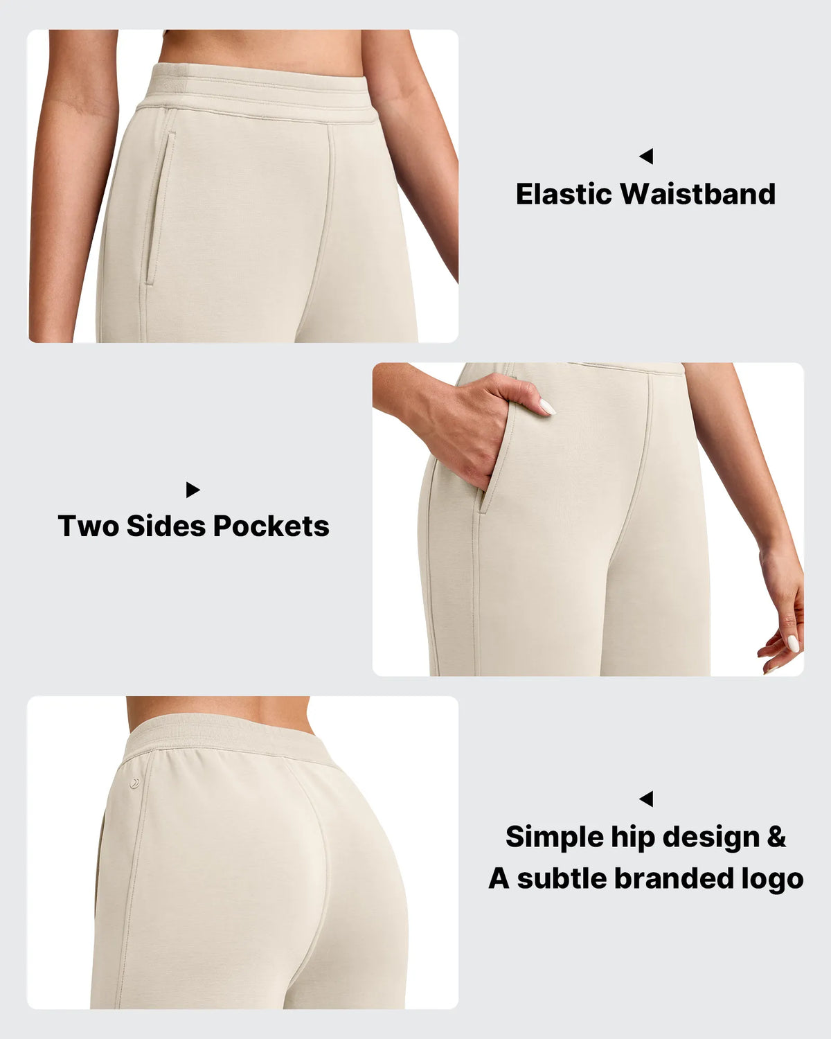 G4Free - Smoofit Elastic Waist Wide Leg Ankle Sweatpants -GF25J524AA-S
