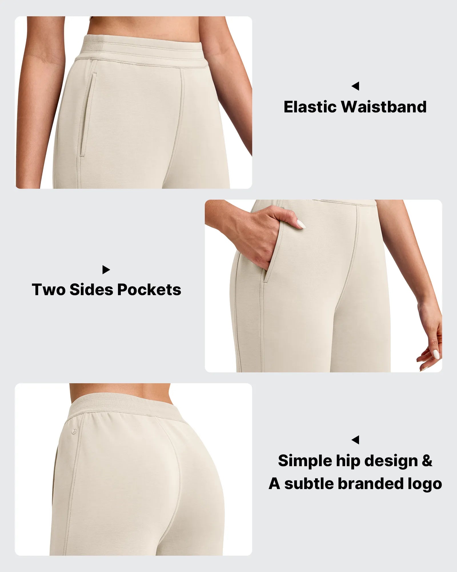 G4Free - Smoofit Elastic Waist Wide Leg Ankle Sweatpants -GF25J524AA-S
