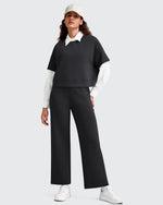 G4Free - Smoofit Elastic Waist Wide Leg Ankle Sweatpants -GF25J524AA-S