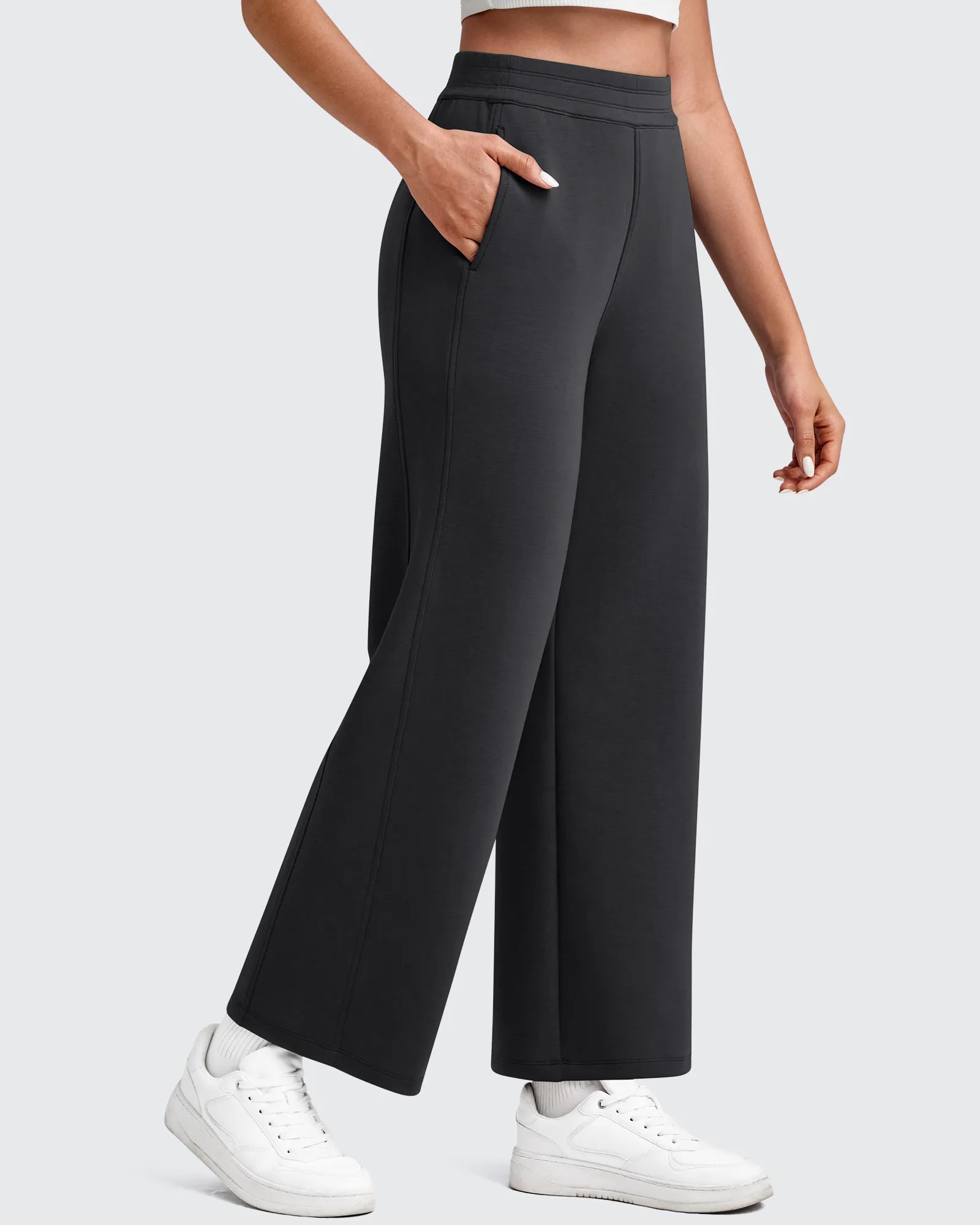 G4Free - Smoofit Elastic Waist Wide Leg Ankle Sweatpants -GF25J524AA-S
