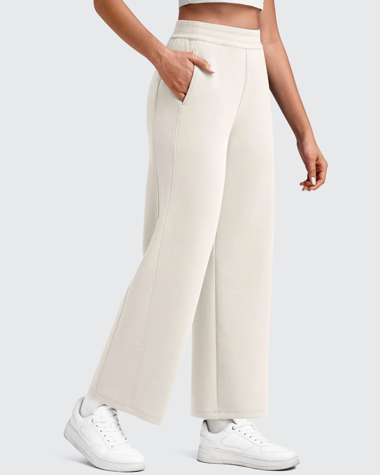 G4Free - Smoofit Elastic Waist Wide Leg Ankle Sweatpants -GF25J524AA-S