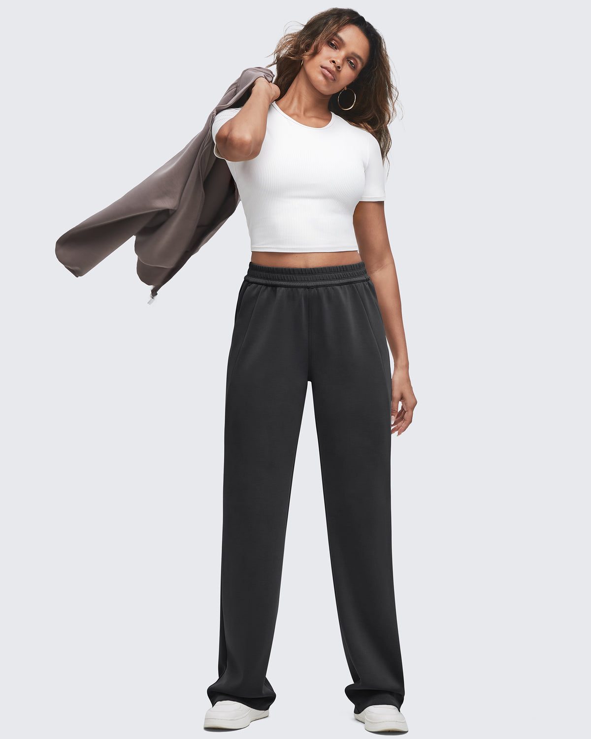 G4Free - Smoofit Elastic-Waist Wide Leg Sweatpants Regular -GF25J510AA-S