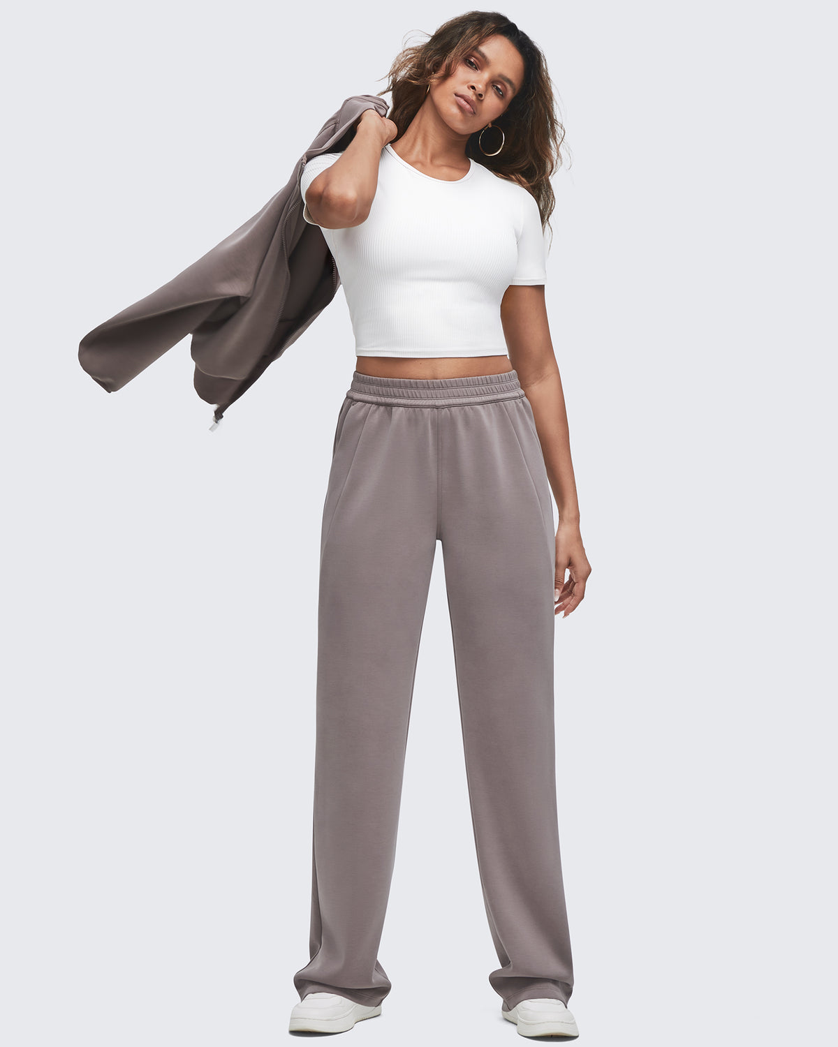 G4Free - Smoofit Elastic-Waist Wide Leg Sweatpants Regular -GF25J510AA-S