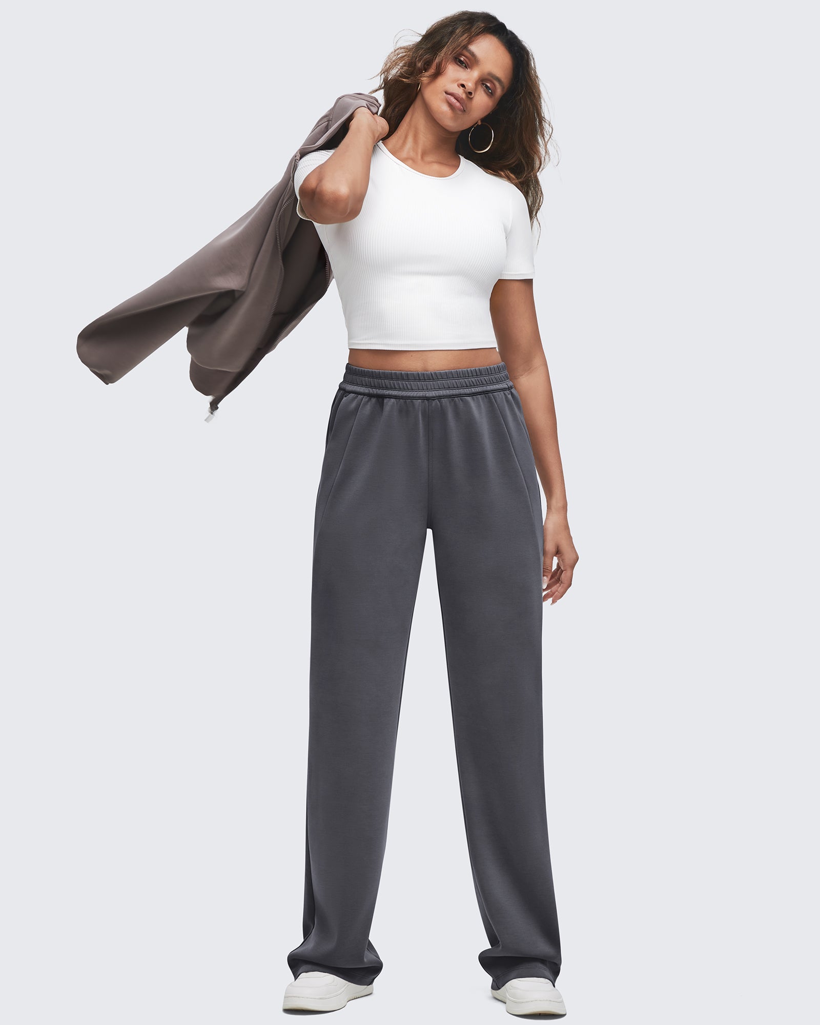 G4Free - Smoofit Elastic-Waist Wide Leg Sweatpants Regular -GF25J510AA-S