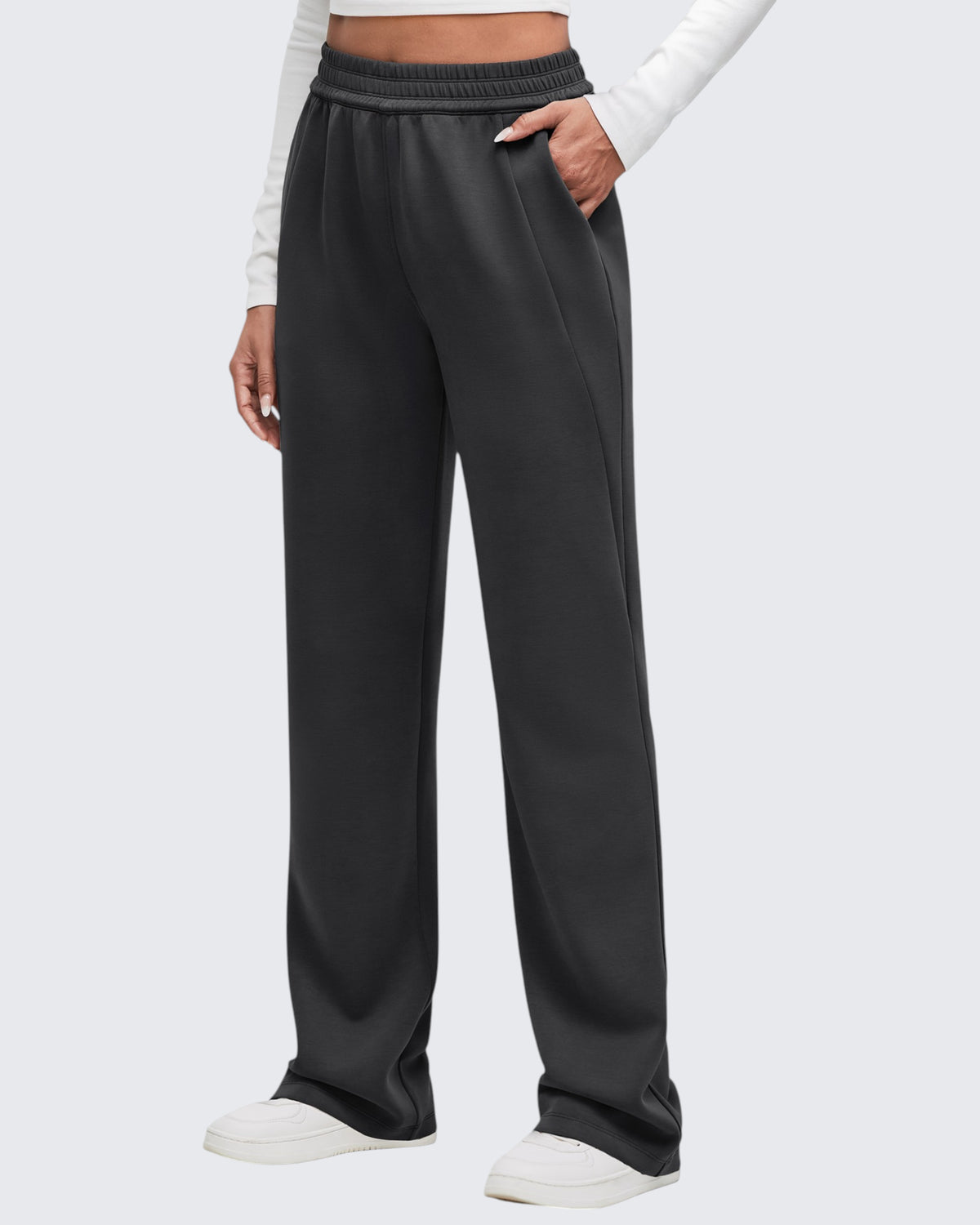 G4Free - Smoofit Elastic-Waist Wide Leg Sweatpants Petite -GF25J509AA-S
