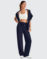 G4Free - Smoofit Elastic Waistband Drawstring Wide Leg Sweatpants -GF25J445AA-S
