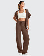 G4Free - Smoofit Elastic Waistband Drawstring Wide Leg Sweatpants -GF25J445AA-S