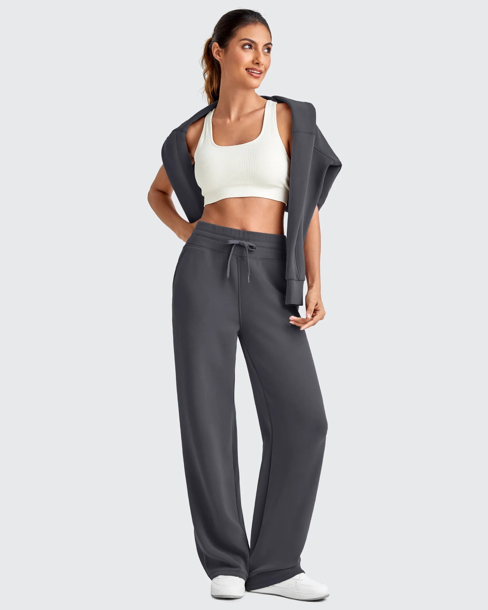G4Free - Smoofit Elastic Waistband Drawstring Wide Leg Sweatpants -GF25J445AA-S