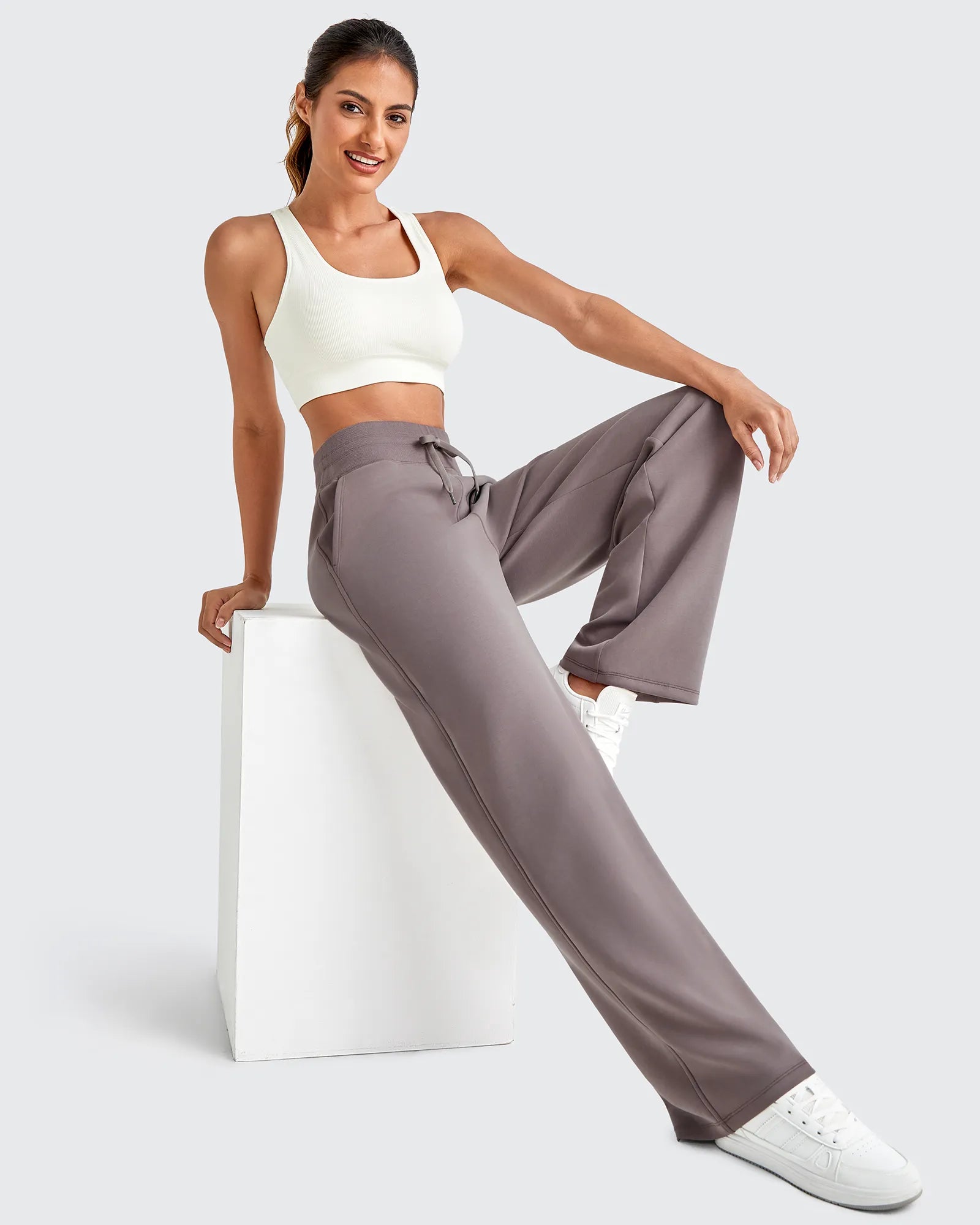 G4Free - Smoofit Elastic Waistband Drawstring Wide Leg Sweatpants -GF25J445AA-S