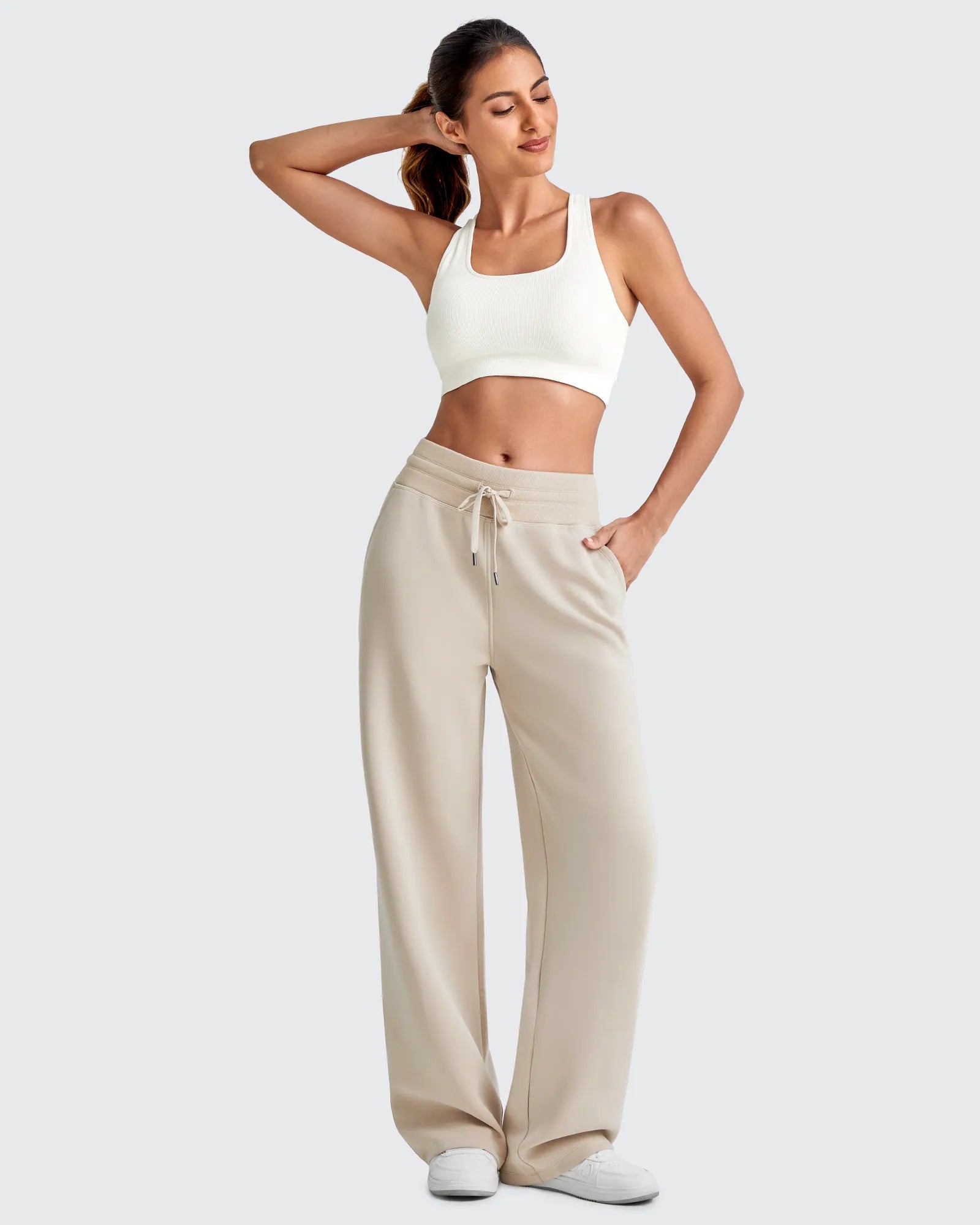 G4Free - Smoofit Elastic Waistband Drawstring Wide Leg Sweatpants -GF25J445AA-S