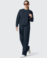 G4Free - Smoofit Fleece Crewneck Pullover Long Sleeve Hoodies -GF25F711AA-S