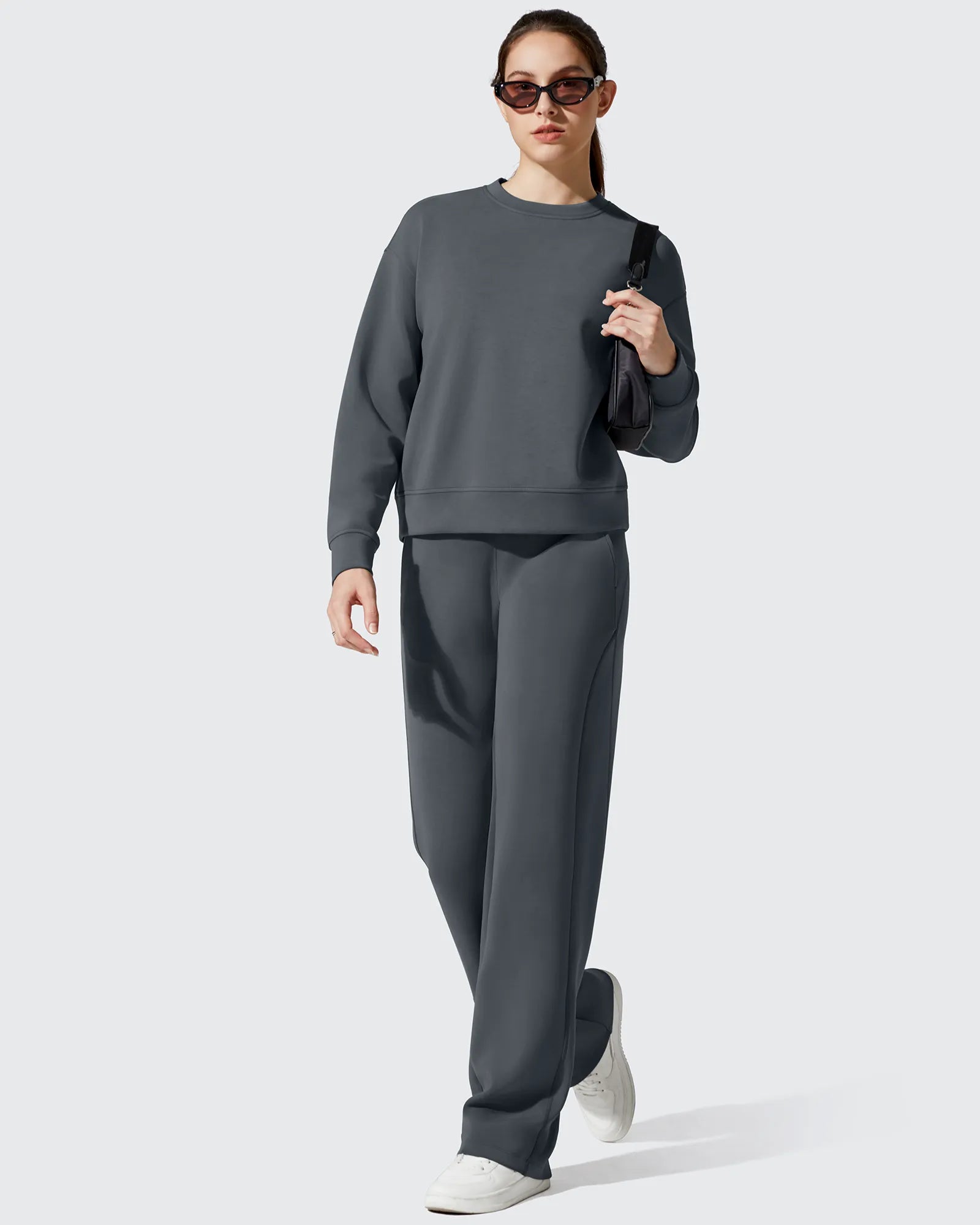 G4Free - Smoofit Fleece Crewneck Pullover Long Sleeve Hoodies -GF25F711AA-S