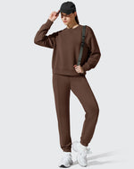 G4Free - Smoofit Fleece Crewneck Pullover Long Sleeve Hoodies -GF25F711AA-S