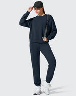 G4Free - Smoofit Fleece Crewneck Pullover Long Sleeve Hoodies -GF25F711AA-S