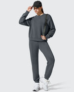 G4Free - Smoofit Fleece Crewneck Pullover Long Sleeve Hoodies -GF25F711AA-S