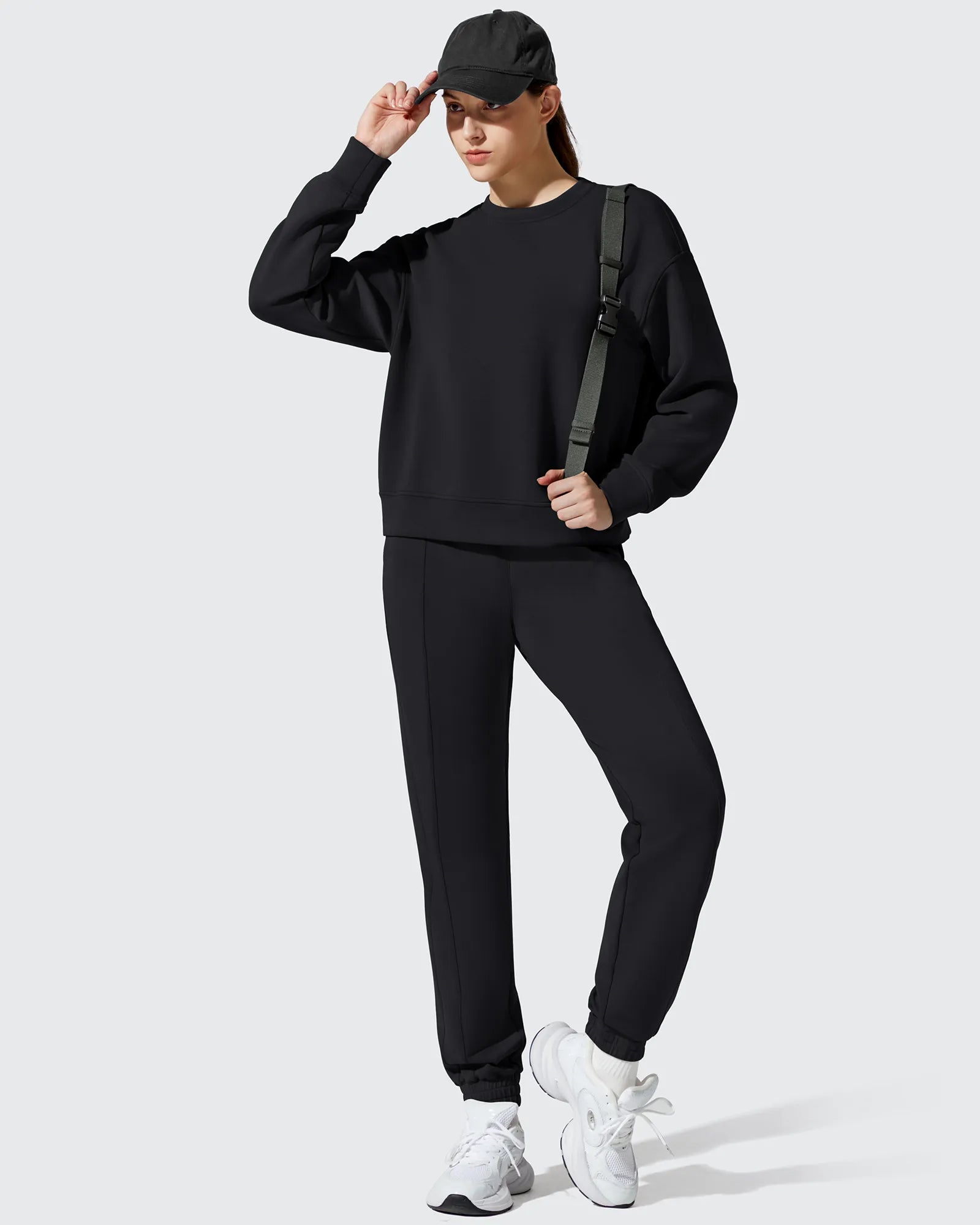 G4Free - Smoofit Fleece Crewneck Pullover Long Sleeve Hoodies -GF25F711AA-S