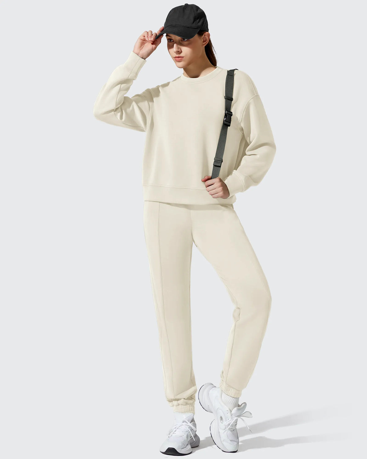 G4Free - Smoofit Fleece Crewneck Pullover Long Sleeve Hoodies -GF25F711AA-S