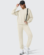 G4Free - Smoofit Fleece Crewneck Pullover Long Sleeve Hoodies -GF25F711AA-S