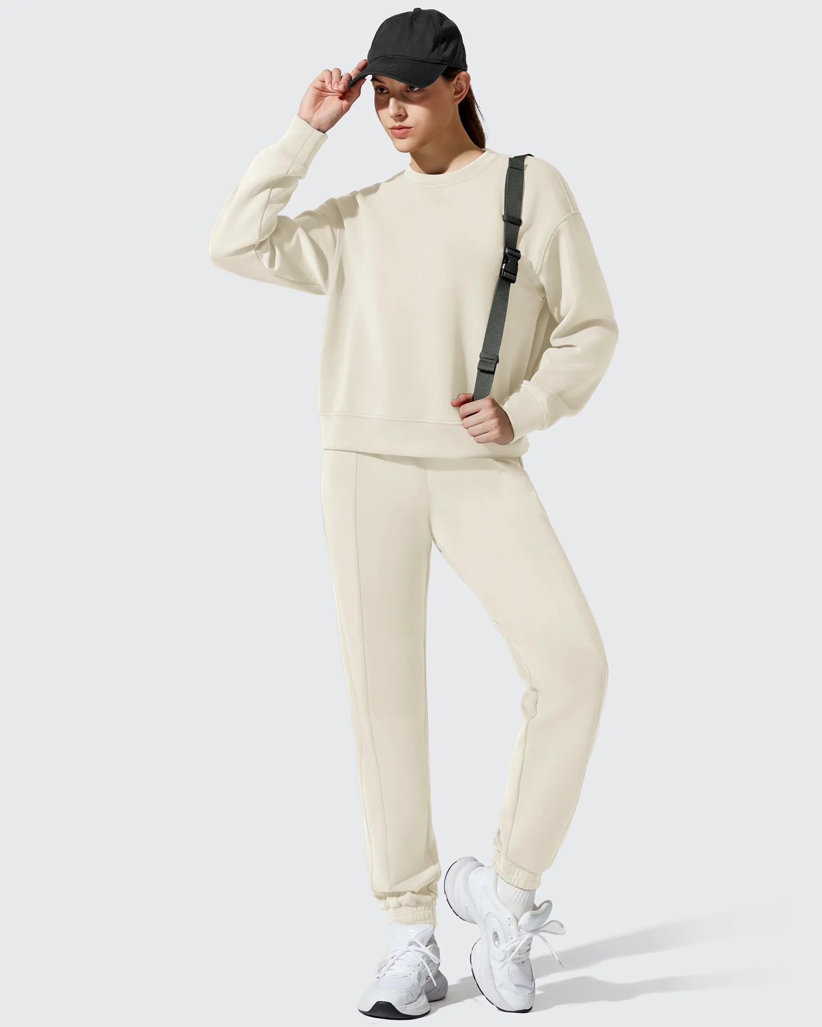 G4Free - Smoofit Fleece Crewneck Pullover Long Sleeve Hoodies -GF25F711AA-S