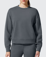 G4Free - Smoofit Fleece Crewneck Pullover Long Sleeve Hoodies -GF25F711AA-S