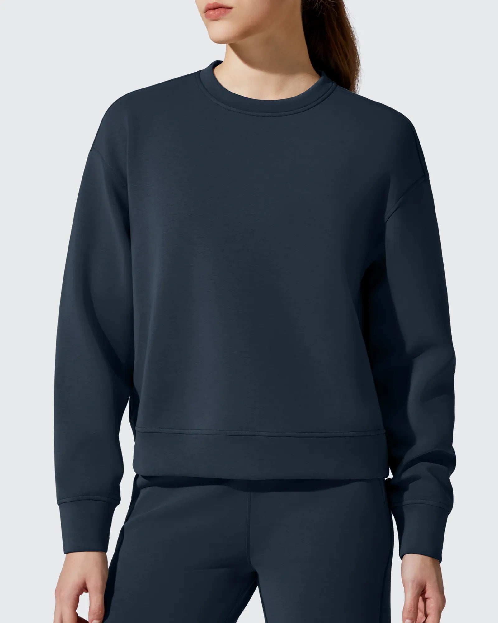 G4Free - Smoofit Fleece Crewneck Pullover Long Sleeve Hoodies -GF25F711AA-S
