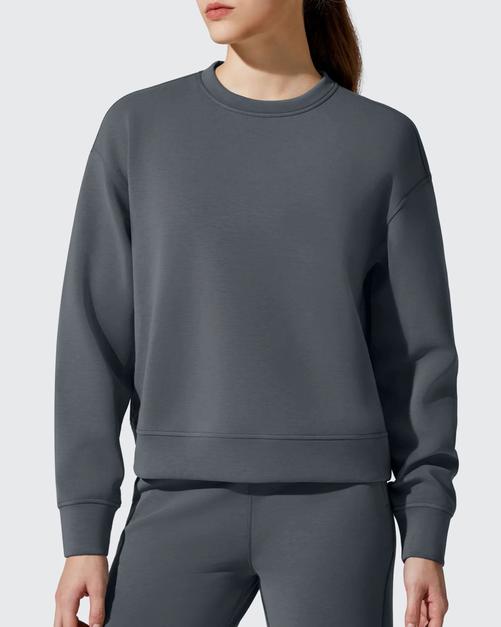 G4Free - Smoofit Fleece Crewneck Pullover Long Sleeve Hoodies -GF25F711AA-S
