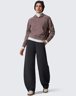 G4Free - Smoofit Fleece Lined Baggy Barrel Wide Leg Sweatpants -GF25J611AF-XS