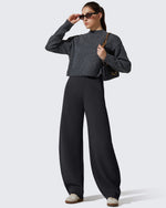 G4Free - Smoofit Fleece Lined Baggy Barrel Wide Leg Sweatpants -GF25J611AF-XS
