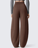 G4Free - Smoofit Fleece Lined Baggy Barrel Wide Leg Sweatpants -GF25J611AF-XS