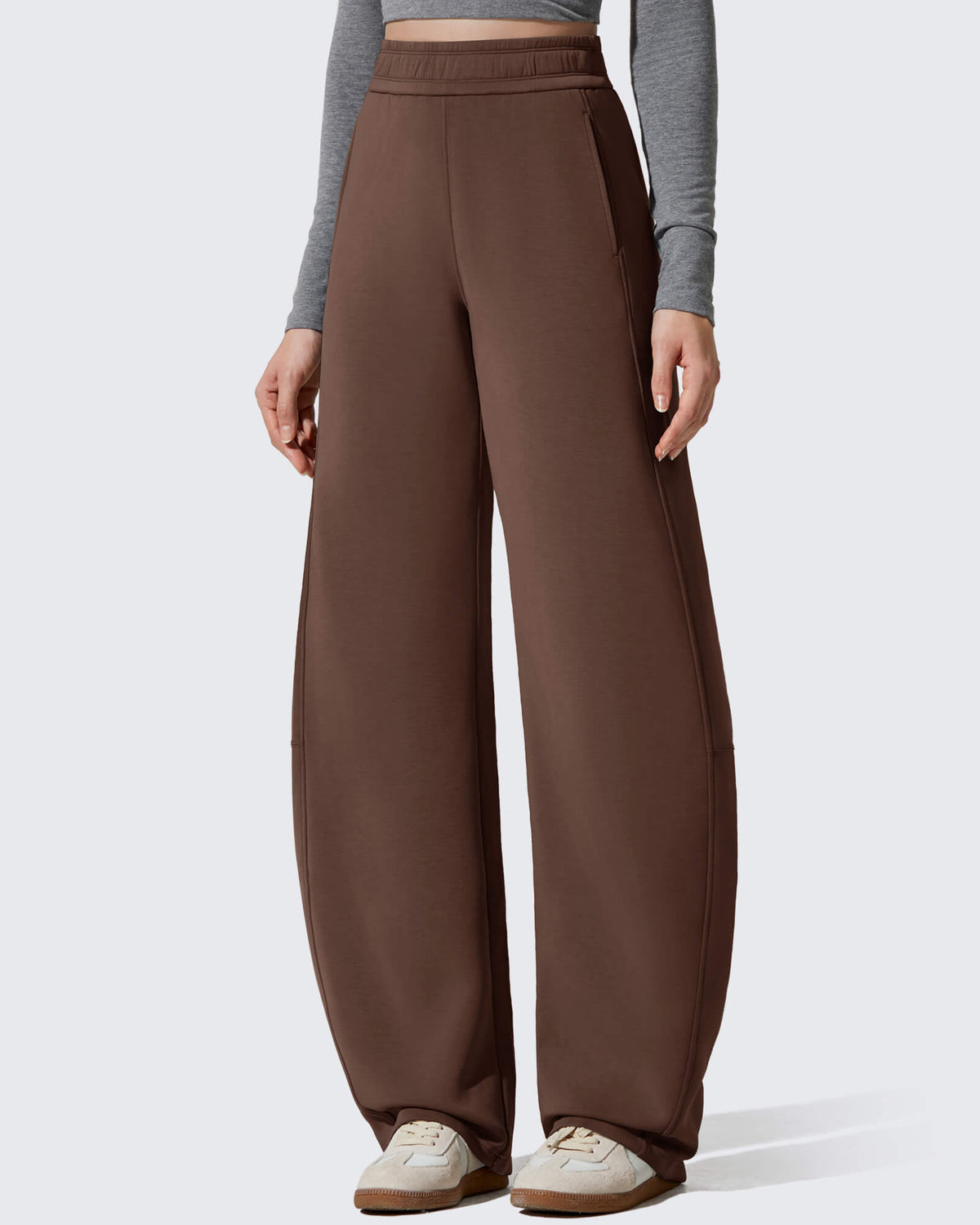 G4Free - Smoofit Fleece Lined Baggy Barrel Wide Leg Sweatpants -GF25J611AF-XS