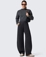 G4Free - Smoofit Fleece Lined Baggy Barrel Wide Leg Sweatpants -GF25J611AF-XS