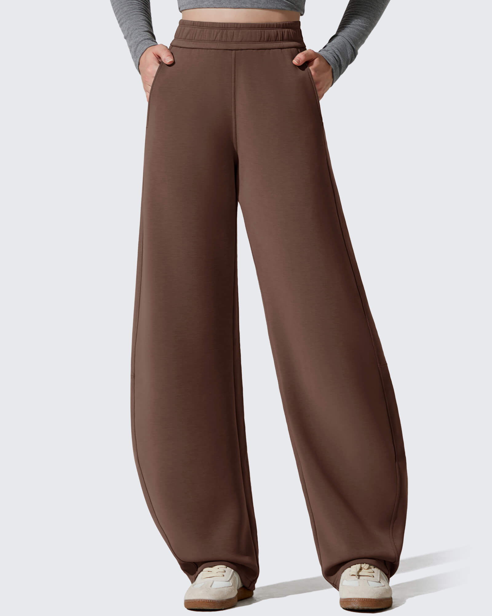 G4Free - Smoofit Fleece Lined Baggy Barrel Wide Leg Sweatpants -GF25J611AF-XS