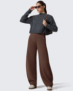 G4Free - Smoofit Fleece Lined Baggy Barrel Wide Leg Sweatpants -GF25J611AF-XS