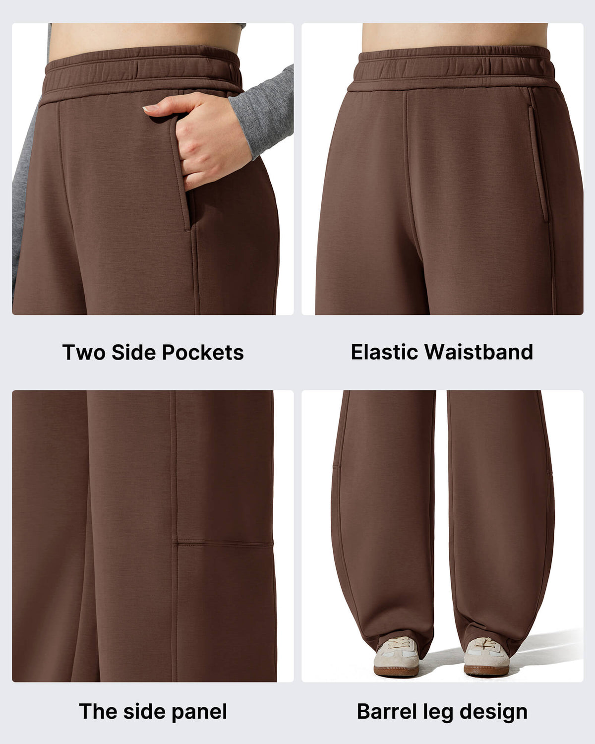 G4Free - Smoofit Fleece Lined Baggy Barrel Wide Leg Sweatpants -GF25J611AF-XS