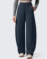 G4Free - Smoofit Fleece Lined Baggy Barrel Wide Leg Sweatpants -GF25J611AF-XS
