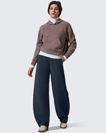 G4Free - Smoofit Fleece Lined Baggy Barrel Wide Leg Sweatpants -GF25J611AF-XS