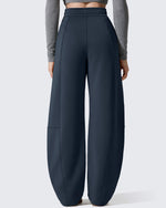 G4Free - Smoofit Fleece Lined Baggy Barrel Wide Leg Sweatpants -GF25J611AF-XS