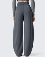 G4Free - Smoofit Fleece Lined Baggy Barrel Wide Leg Sweatpants -GF25J611AF-XS
