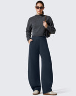 G4Free - Smoofit Fleece Lined Baggy Barrel Wide Leg Sweatpants -GF25J611AF-XS