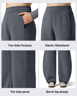 G4Free - Smoofit Fleece Lined Baggy Barrel Wide Leg Sweatpants -GF25J611AF-XS